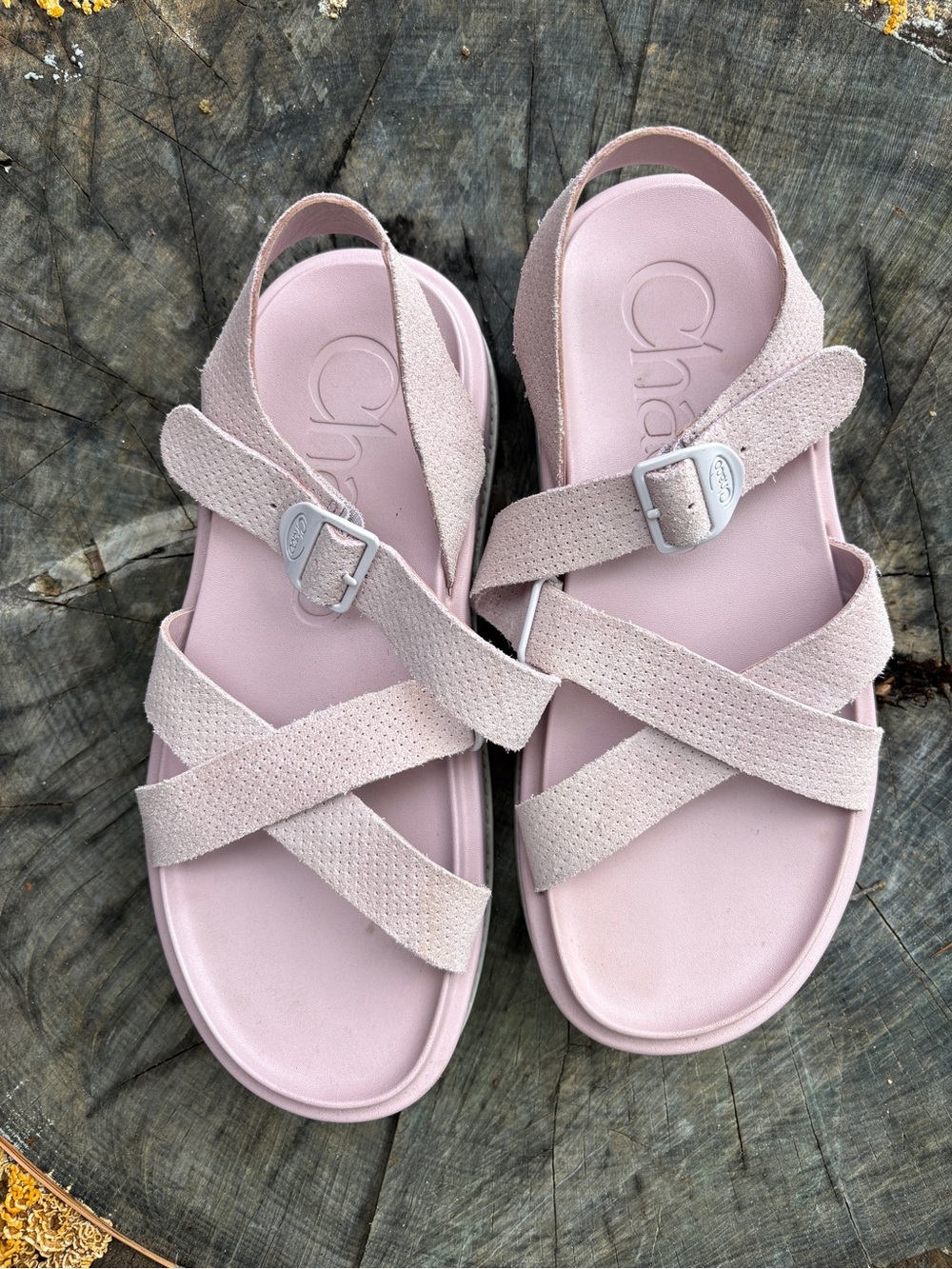 Chaco Townes MidForm Rose Quartz Adjustable Z Strap Leather Sandals